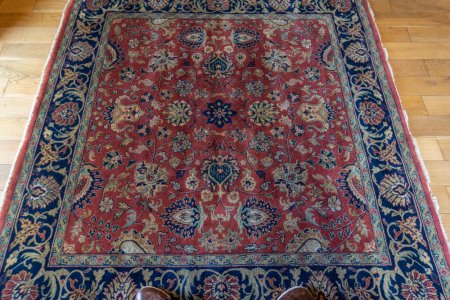 Hand-Knotted Mashad Palace Rug From India