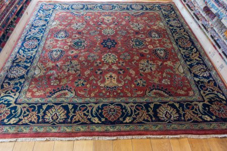 Hand-Knotted Mashad Palace Rug From India