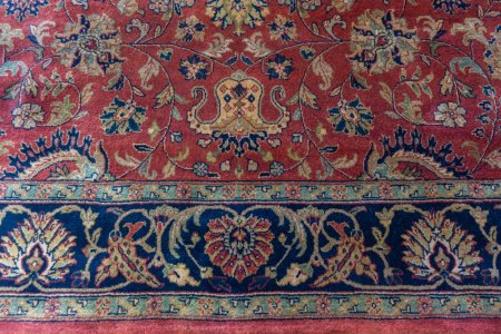 Hand-Knotted Mashad Palace Rug From India