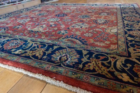 Hand-Knotted Mashad Palace Rug From India