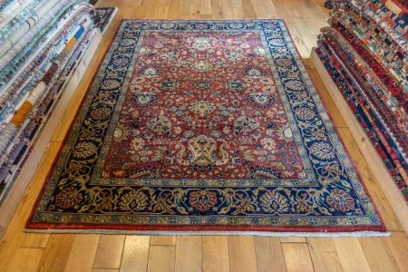 Hand-Knotted Mashad Palace Rug From India