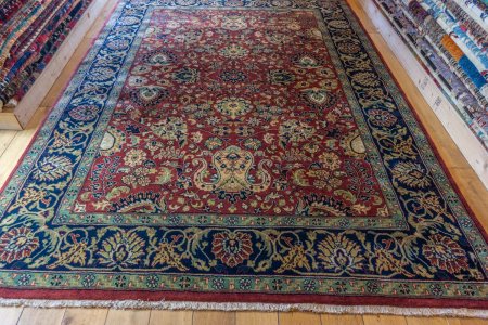 Hand-Knotted Mashad Palace Rug From India