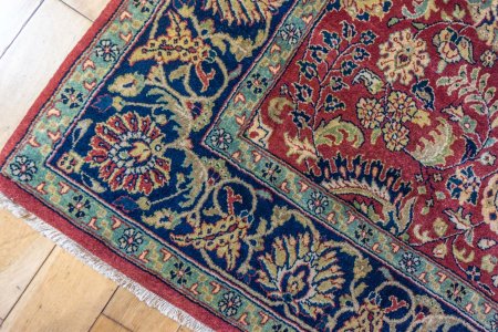 Hand-Knotted Mashad Palace Rug From India