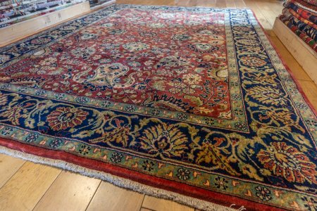 Hand-Knotted Mashad Palace Rug From India