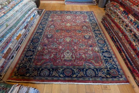 Hand-Knotted Mashad Palace Rug From India