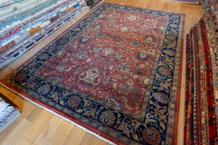 Hand-Knotted Mashad Palace Rug From India
