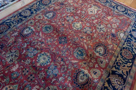 Hand-Knotted Mashad Palace Rug From India