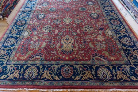 Hand-Knotted Mashad Palace Rug From India