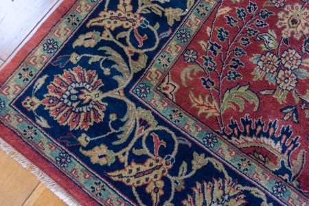 Hand-Knotted Mashad Palace Rug From India