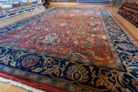 Hand-Knotted Mashad Palace Rug From India