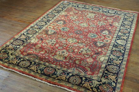 Hand-Knotted Mashad Palace Rug From India