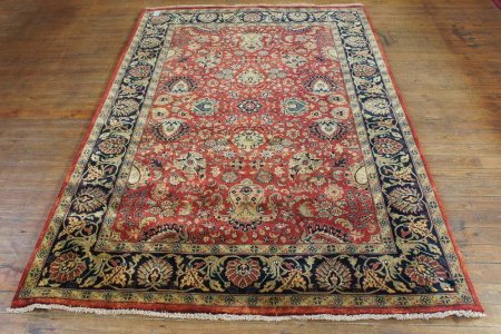 Hand-Knotted Mashad Palace Rug From India
