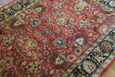 Hand-Knotted Mashad Palace Rug From India