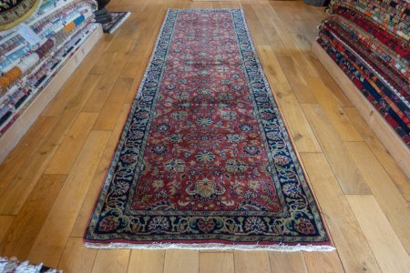 Hand-Knotted Mashad Palace Runner From India