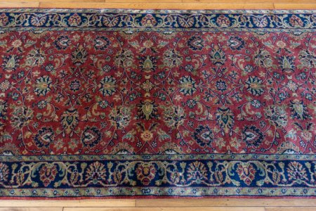 Hand-Knotted Mashad Palace Runner From India