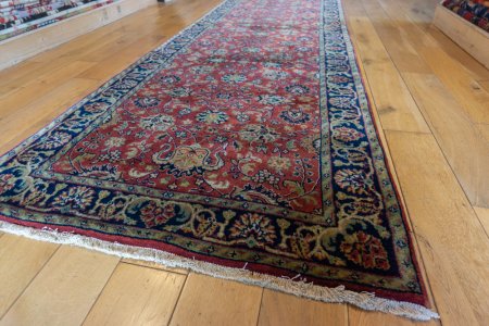 Hand-Knotted Mashad Palace Runner From India