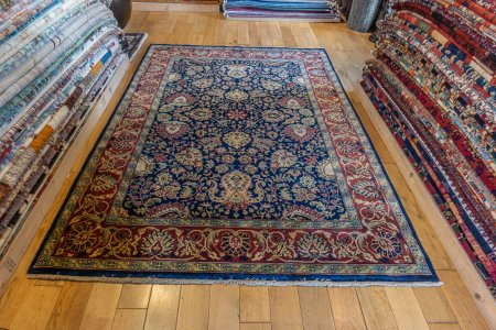 Hand-Knotted Mashad Palace Rug From India