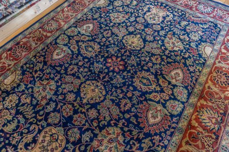 Hand-Knotted Mashad Palace Rug From India