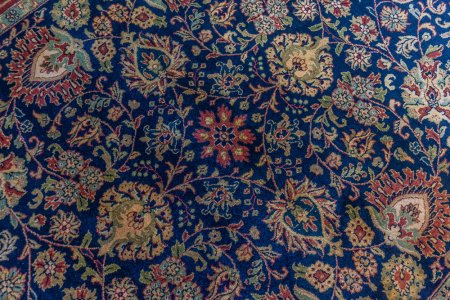 Hand-Knotted Mashad Palace Rug From India