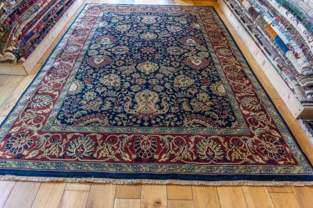 Hand-Knotted Mashad Palace Rug From India