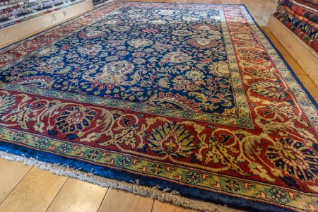 Hand-Knotted Mashad Palace Rug From India