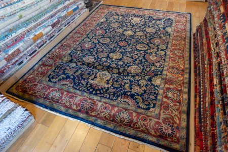Hand-Knotted Mashad Palace Rug From India