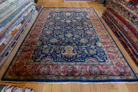 Hand-Knotted Mashad Palace Rug From India