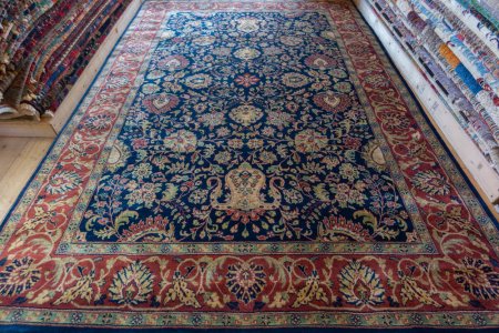 Hand-Knotted Mashad Palace Rug From India