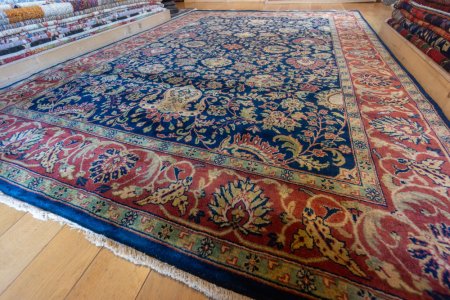 Hand-Knotted Mashad Palace Rug From India