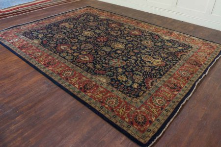 Hand-Knotted Mashad Palace Rug From India