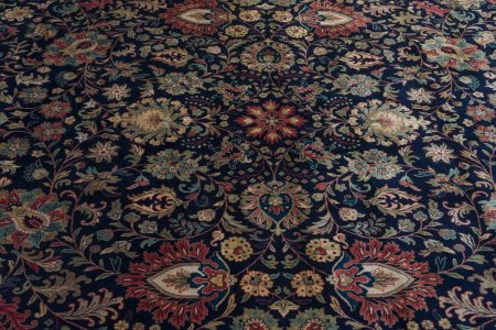 Hand-Knotted Mashad Palace Rug From India