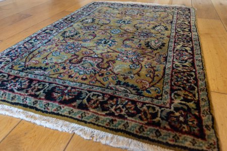 Hand-Knotted Mashad Palace Rug From India