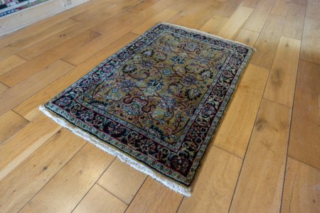 Hand-Knotted Mashad Palace Rug From India