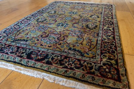 Hand-Knotted Mashad Palace Rug From India