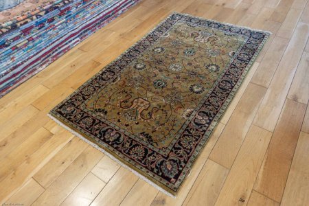 Hand-Knotted Mashad Palace Rug From India