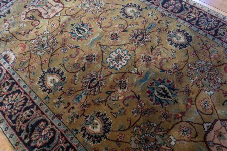 Hand-Knotted Mashad Palace Rug From India