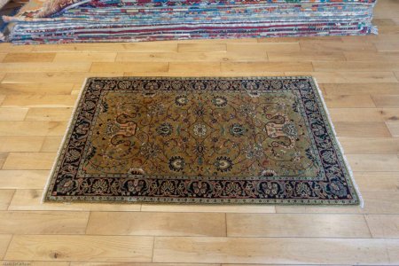 Hand-Knotted Mashad Palace Rug From India