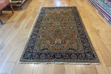 Hand-Knotted Mashad Palace Rug From India