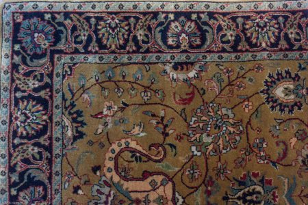 Hand-Knotted Mashad Palace Rug From India