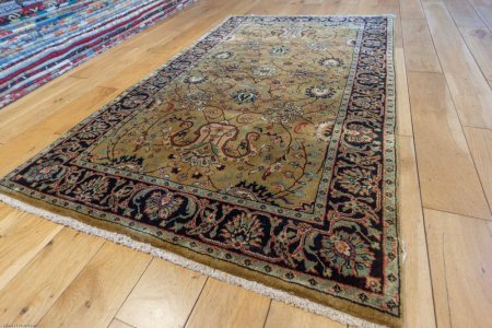 Hand-Knotted Mashad Palace Rug From India