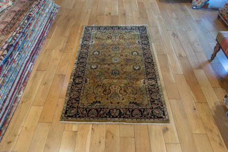 Hand-Knotted Mashad Palace Rug From India