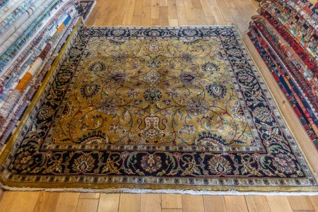 Hand-Knotted Mashad Palace Rug From India