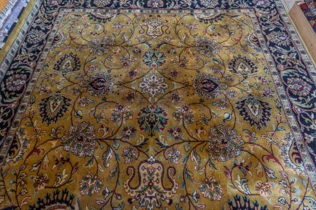 Hand-Knotted Mashad Palace Rug From India