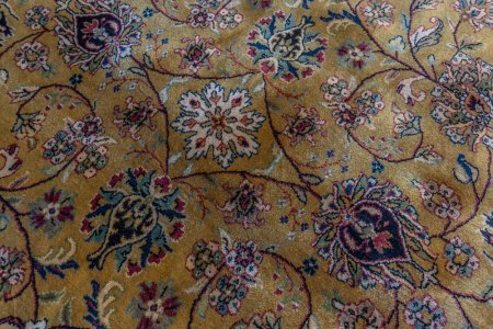 Hand-Knotted Mashad Palace Rug From India