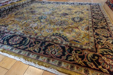 Hand-Knotted Mashad Palace Rug From India