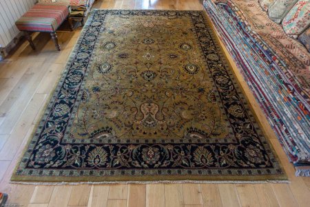 Hand-Knotted Mashad Palace Rug From India