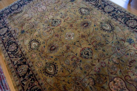 Hand-Knotted Mashad Palace Rug From India