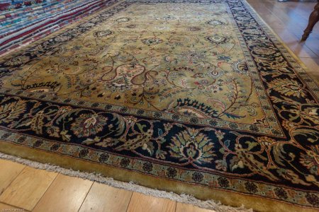Hand-Knotted Mashad Palace Rug From India