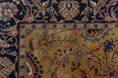Hand-Knotted Mashad Palace Rug From India