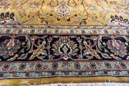 Hand-Knotted Mashad Palace Rug From India